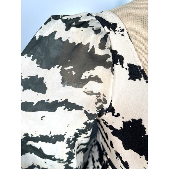 PatBO Alessandra Ambrosio Animal Printed Cutout Long Sleeve Maxi Dress Sz Small - Picture 8 of 11